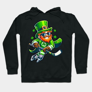 Playing Hockey St Patricks Day Sport Men Boys Hoodie